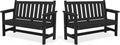 SERWALL Outdoor Bench 2-Person HDPE - Weatherproof Patio Bench