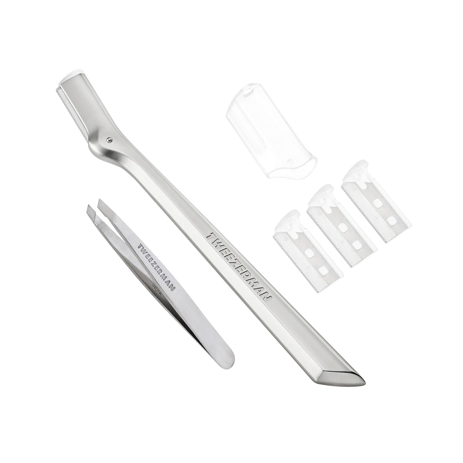 Tweezerman Eyebrow Razor and Mini Tweezer Set for Perfect Brows