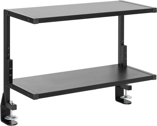 VIVO Clamp-on 24 inch Dual Tier Shelving Unit for Storage Needs