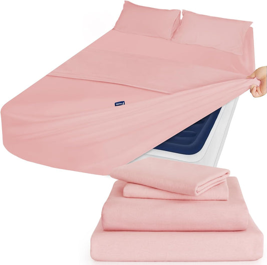 Flannel Sheets Queen Size Set - 100% Cotton Soft Comfort