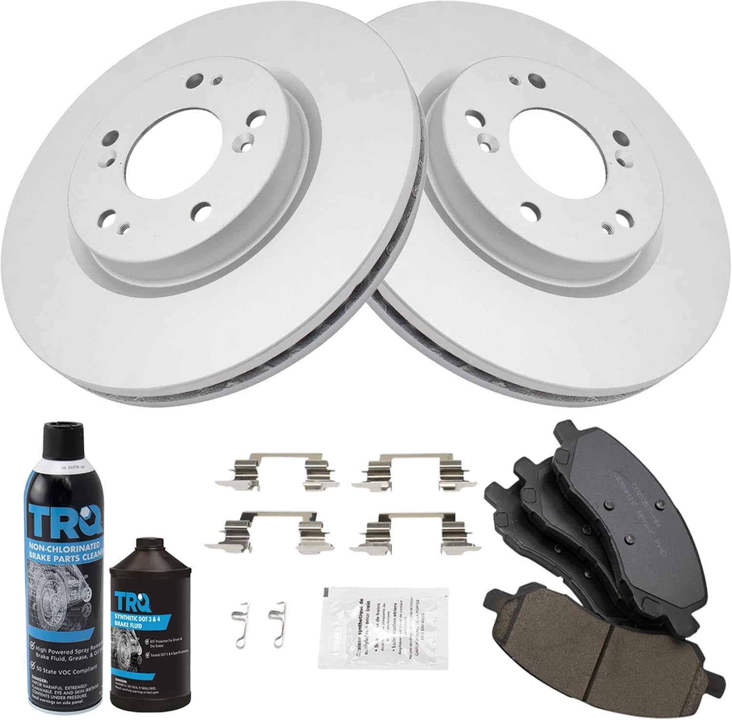 TRQ Front Brake Pad & Rotor Kit for 2017 Jeep Compass Patriot