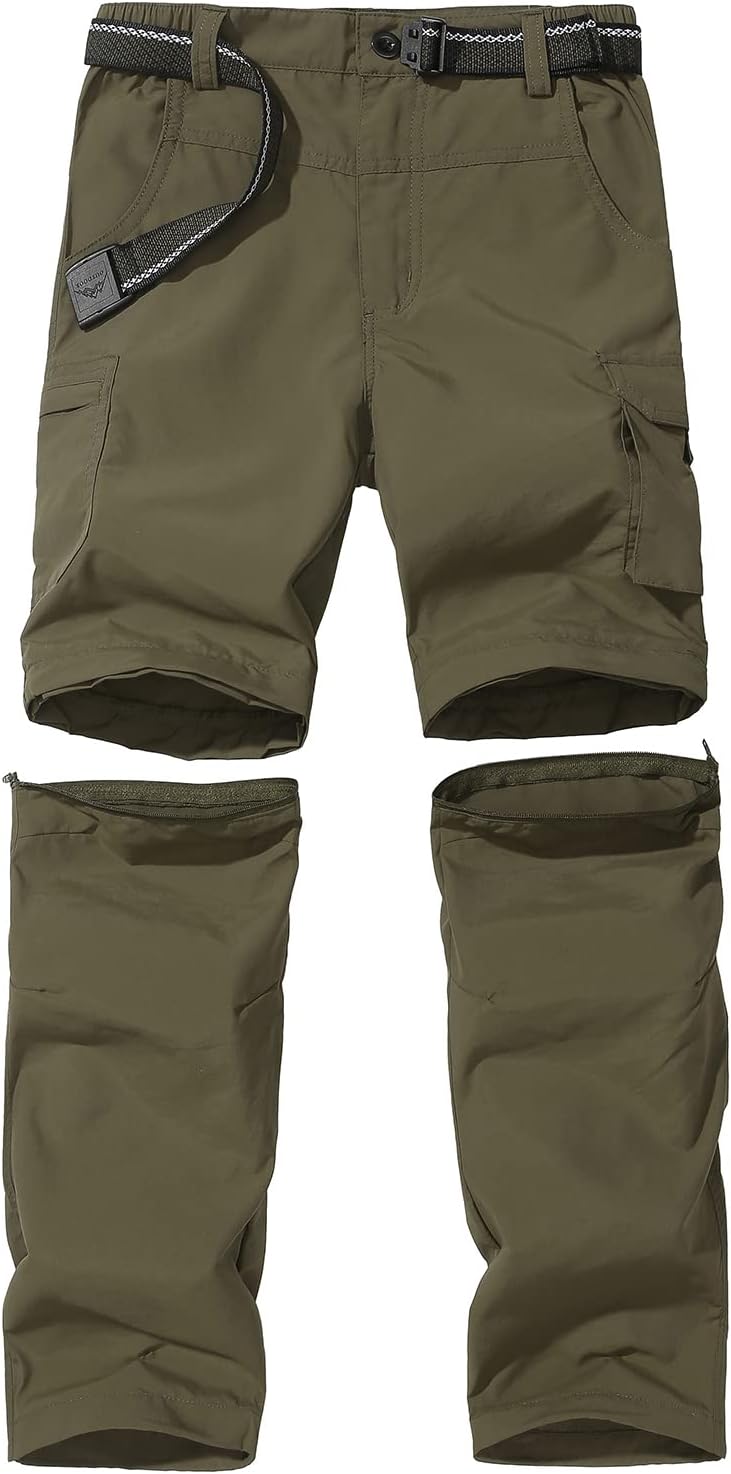 JOMLUN Boys Scout Pants Convertible Hiking Quick Dry Zip Off