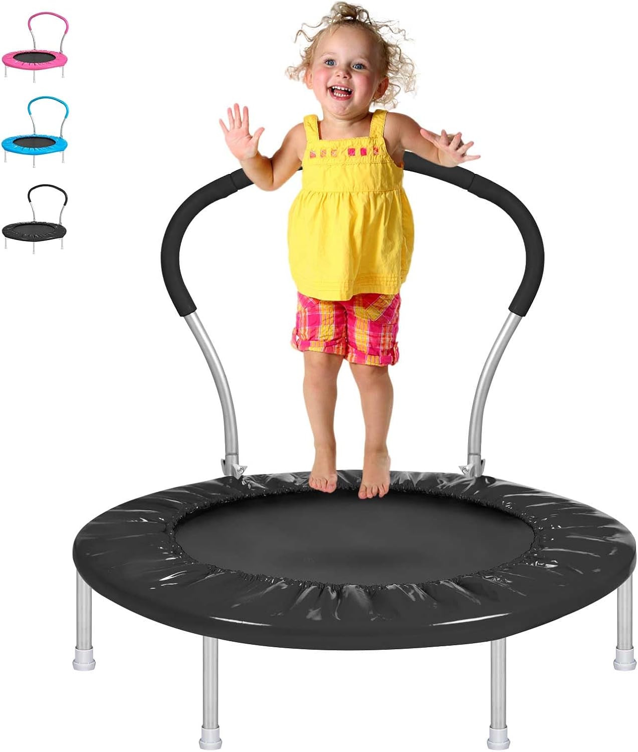 Lyromix 36-Inch Kids Trampoline with Handle for Fun Playtime