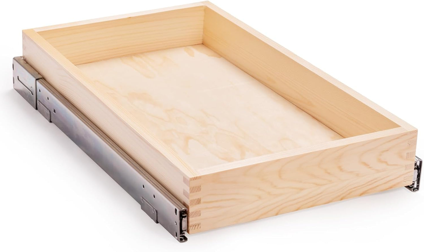 14W x 21D x 3H Soft Close Slide Out Wood Drawer Organizer