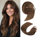 Tape in Hair Extensions Real Human Hair 24 in Darkest Brown - Natural