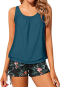 Blouson Tankini Two Piece Swimsuit Set - Modest Loose Fit Yonique