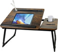 Laptop Desk for Bed with Adjustable Angles and USB Ports - Rustic