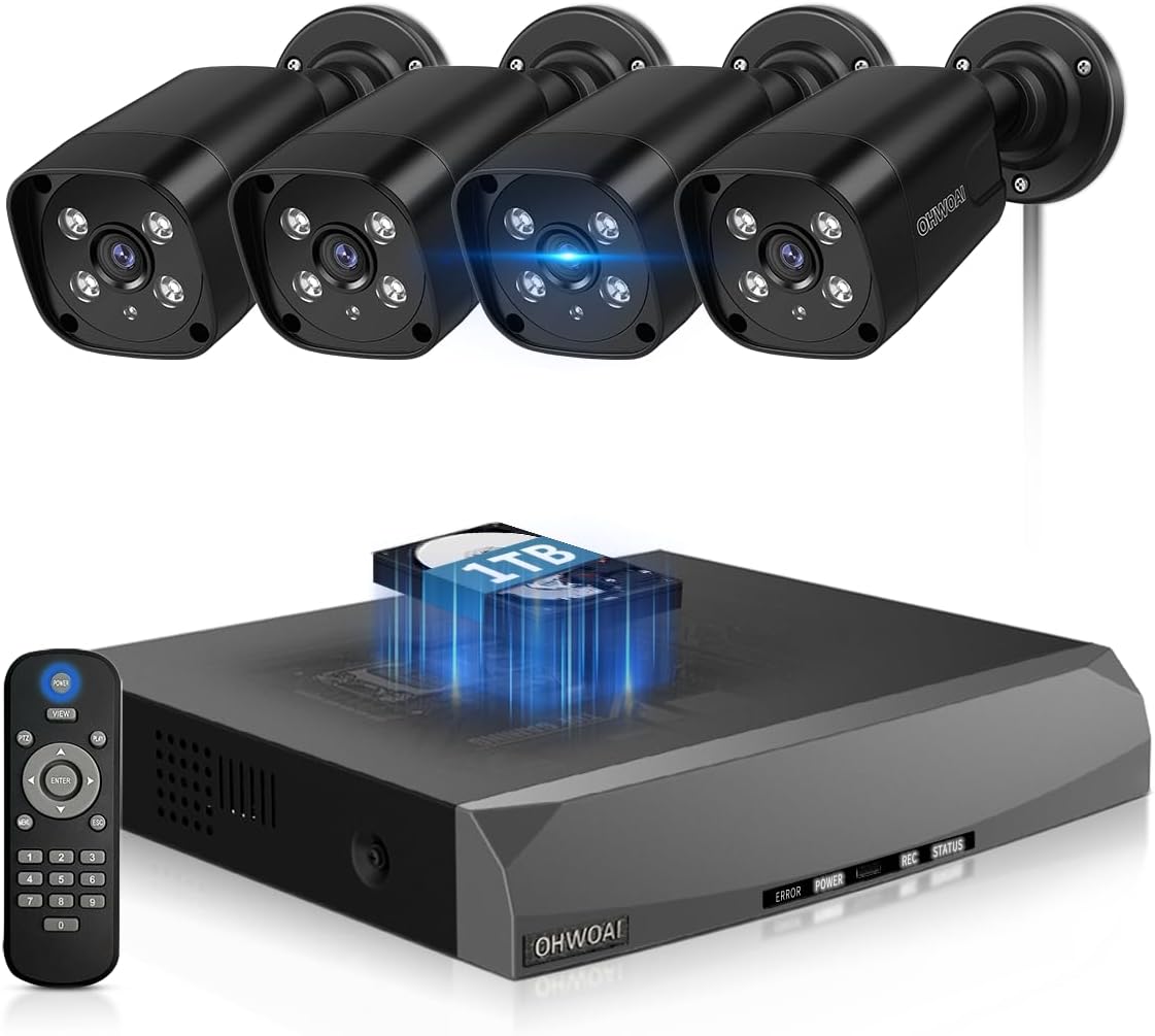 4K Ultra HD Wired Outdoor Security Camera System with Night Vision