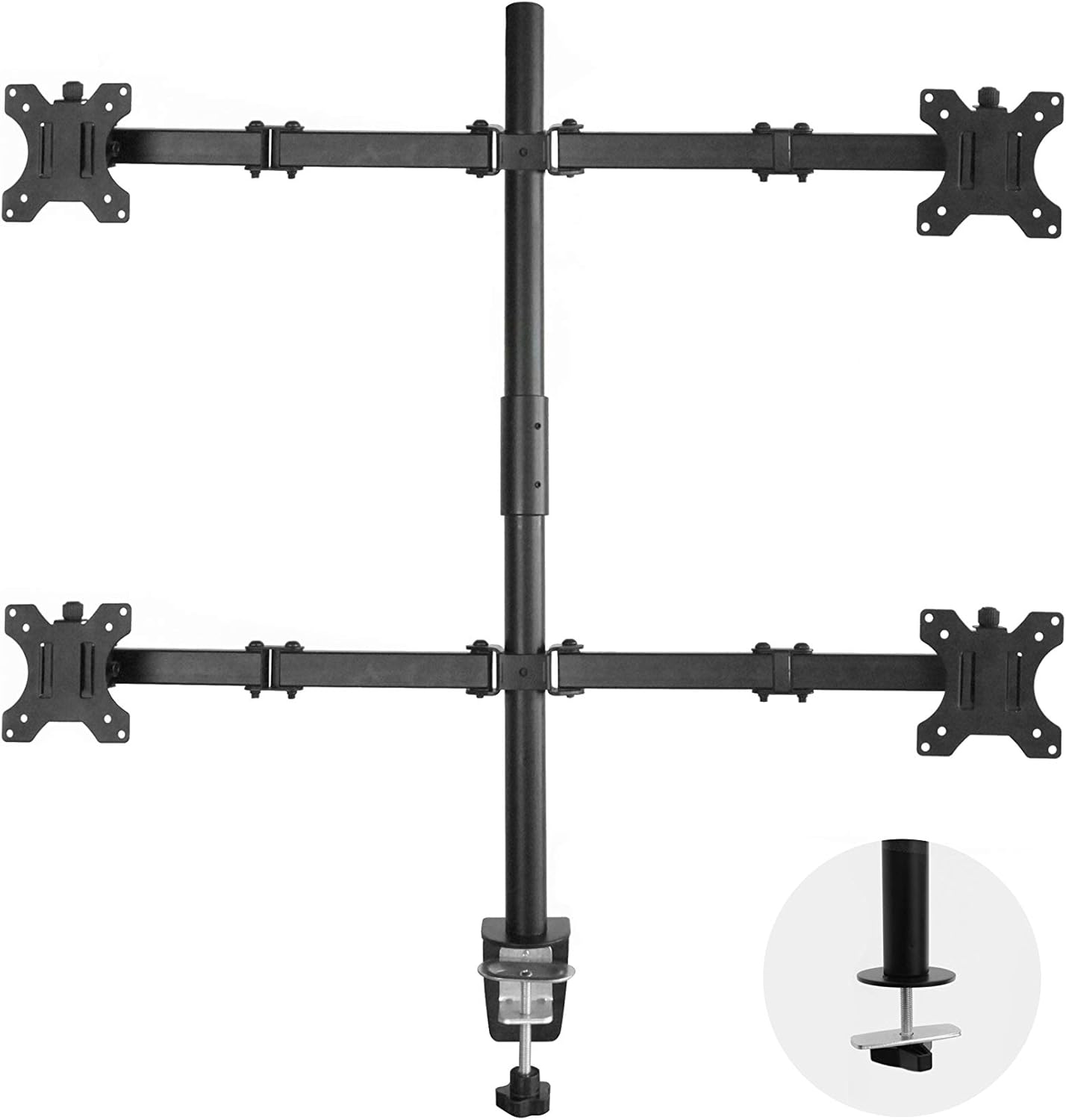 Rocelco Premium Quad Monitor Desk Mount for 4 Screens Up to 27in