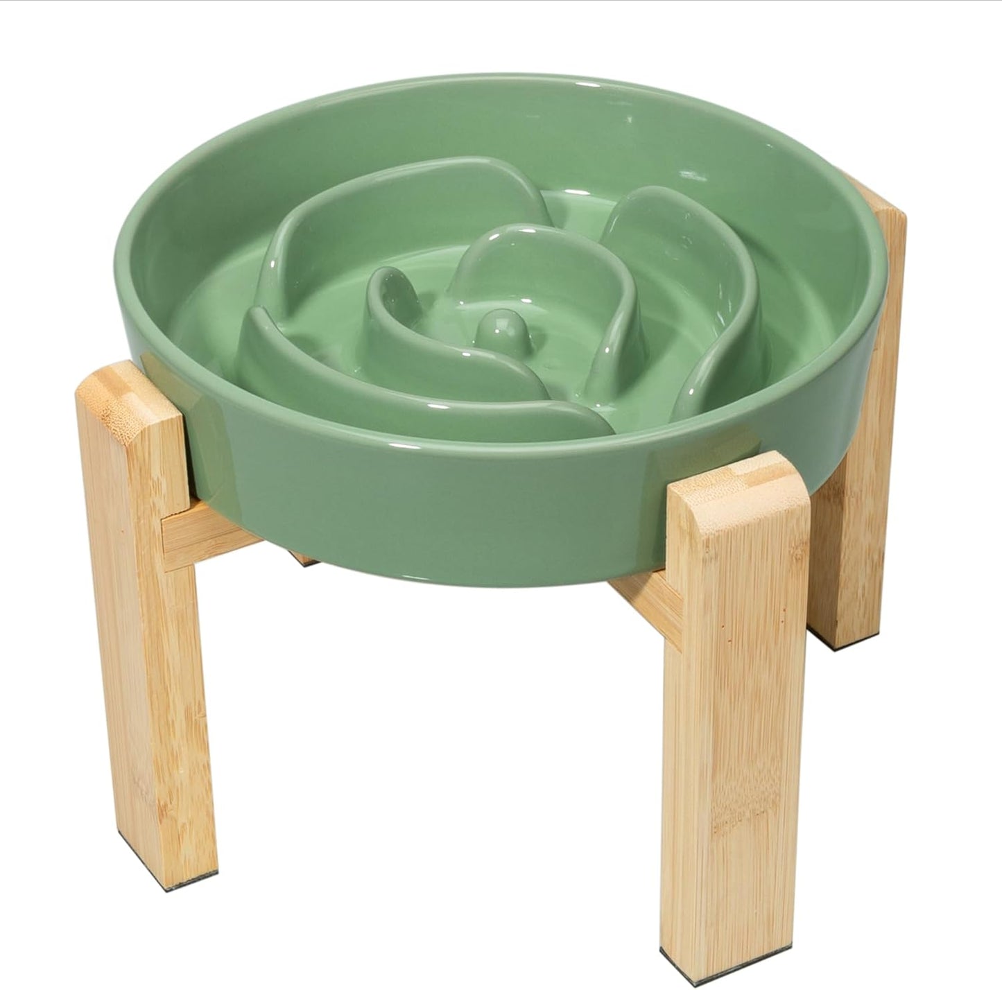 Elevated Slow Feeder Dog Bowl - Puzzle Maze Dish for Dogs