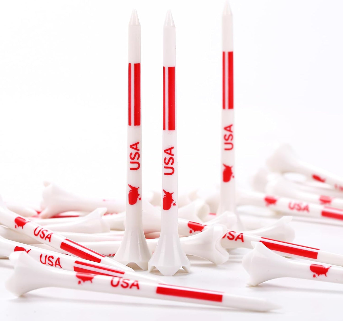 USA Map Golf Tees 3 1/4 - 4 Prong 100 Pack