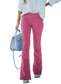 Women's Corduroy Flare Pants Elastic Waist Bell Bottom Trousers - 2025