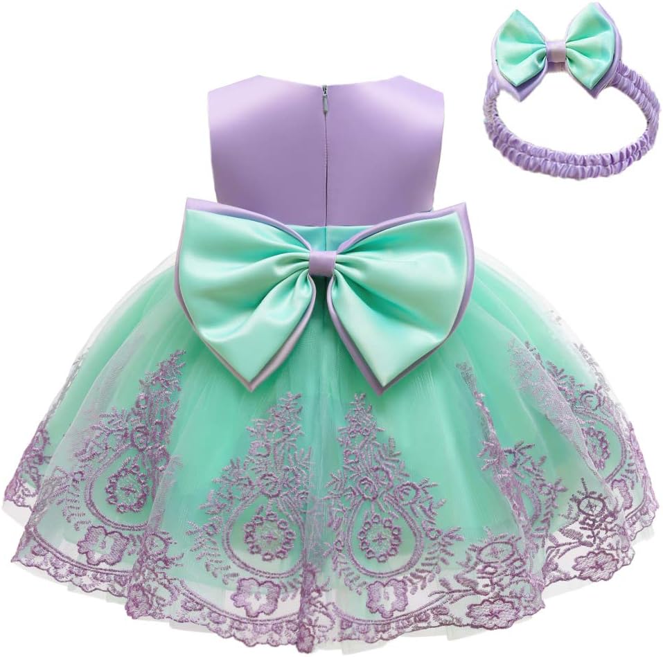CMMCHAAH Baby Girls Pageant Lace Embroidery Dresses for Parties