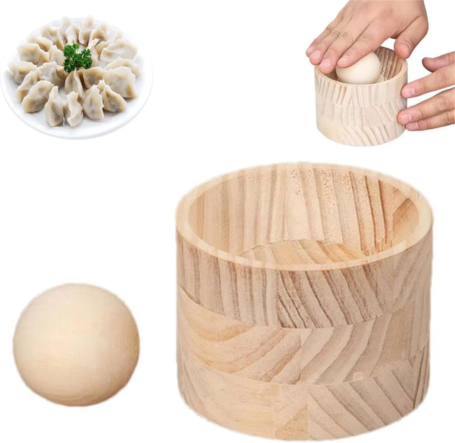 Quick Wood Dumpling Press for Perfect Wrappers