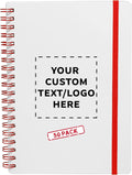 Customizable White Spiral Notebooks - 80 Lined Pages, Recycled - Red