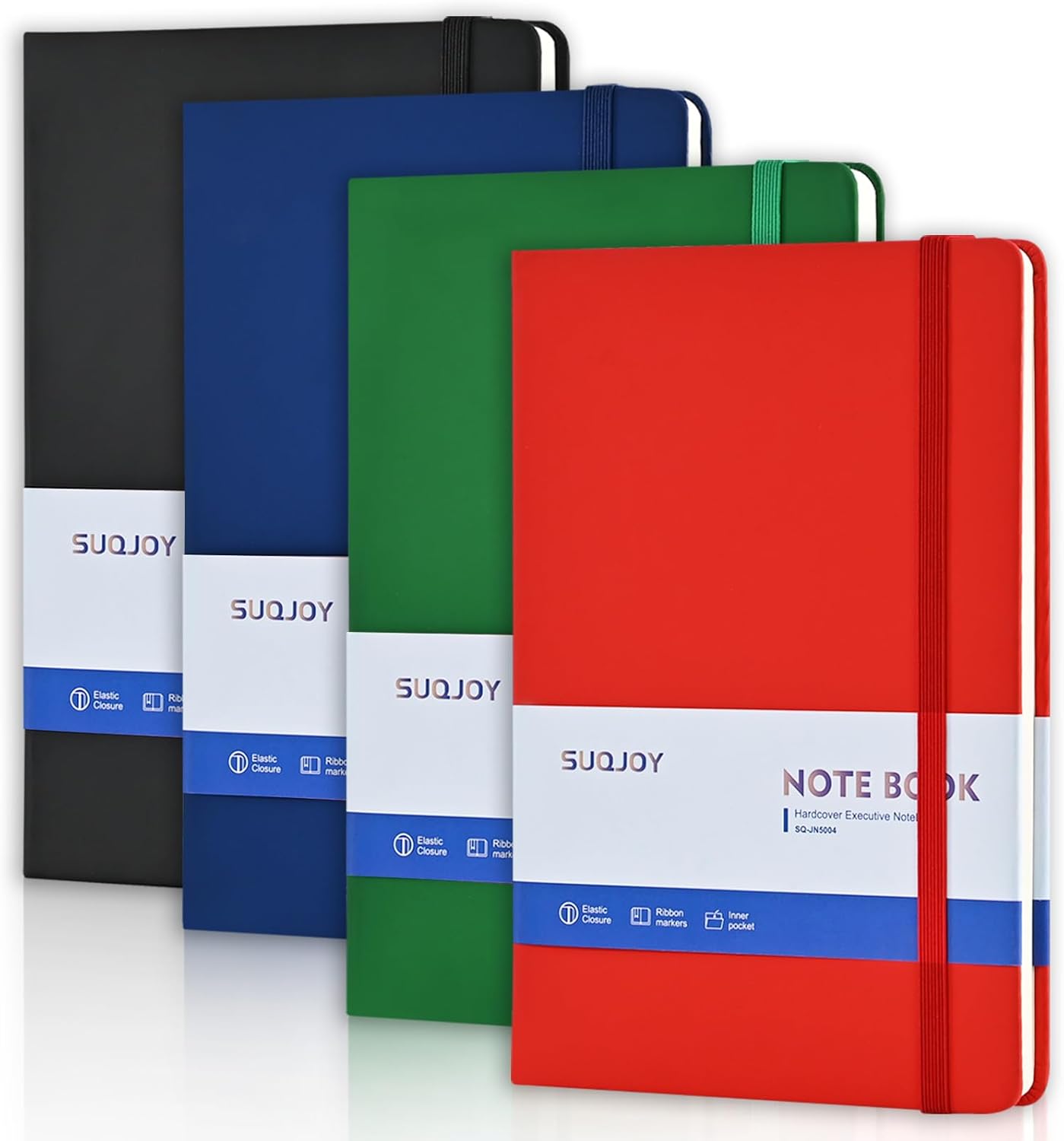 SUQJOY 4 Pack Hardcover Journals, 160 pages, Thick 100 gsm Paper