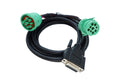 DB15 to Green Type 2 J1939 Male and Female Splitter Y Cable - Truck