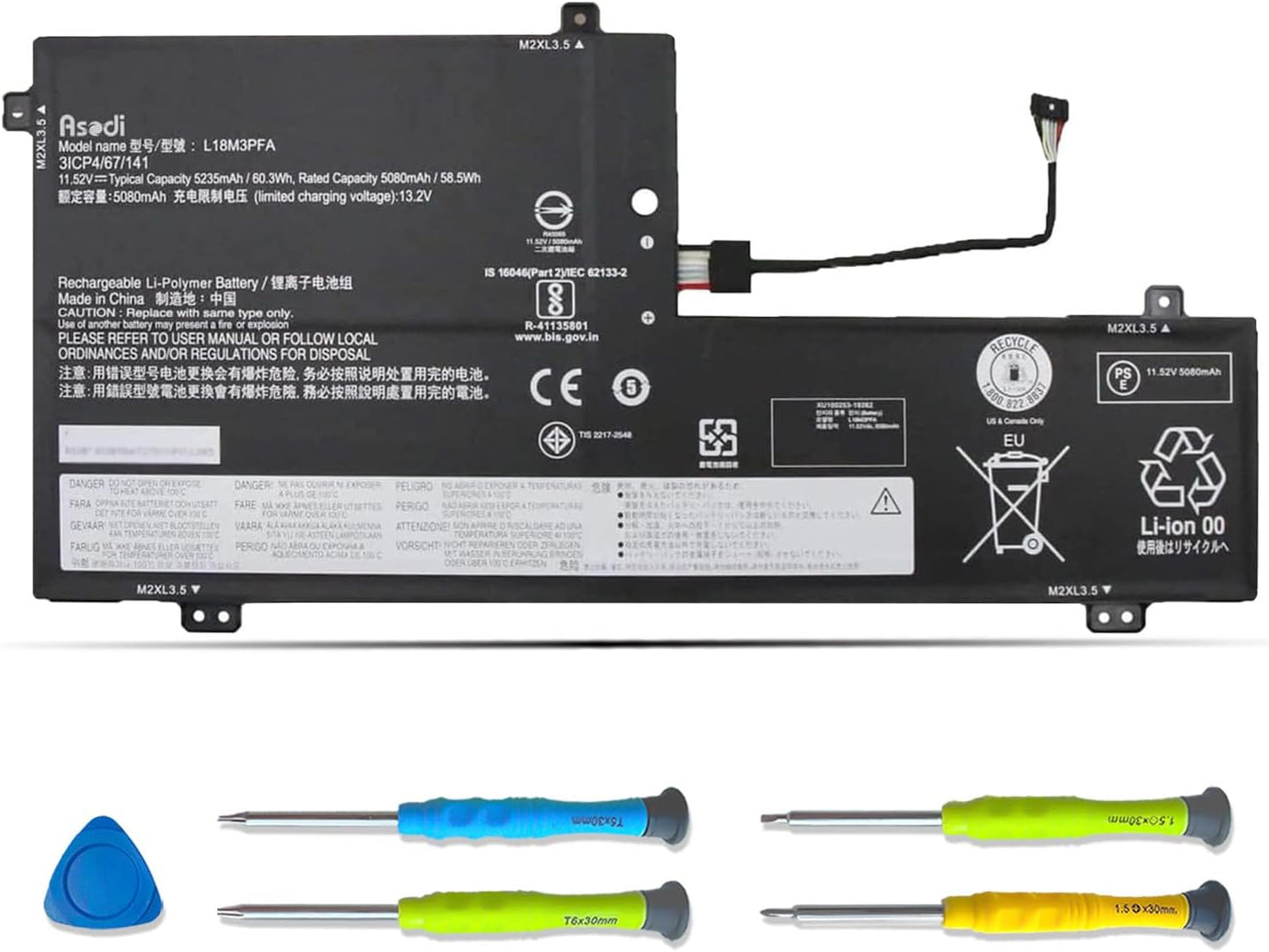 ASODI L18M3PFA Laptop Battery for Yoga C740 Series Devices