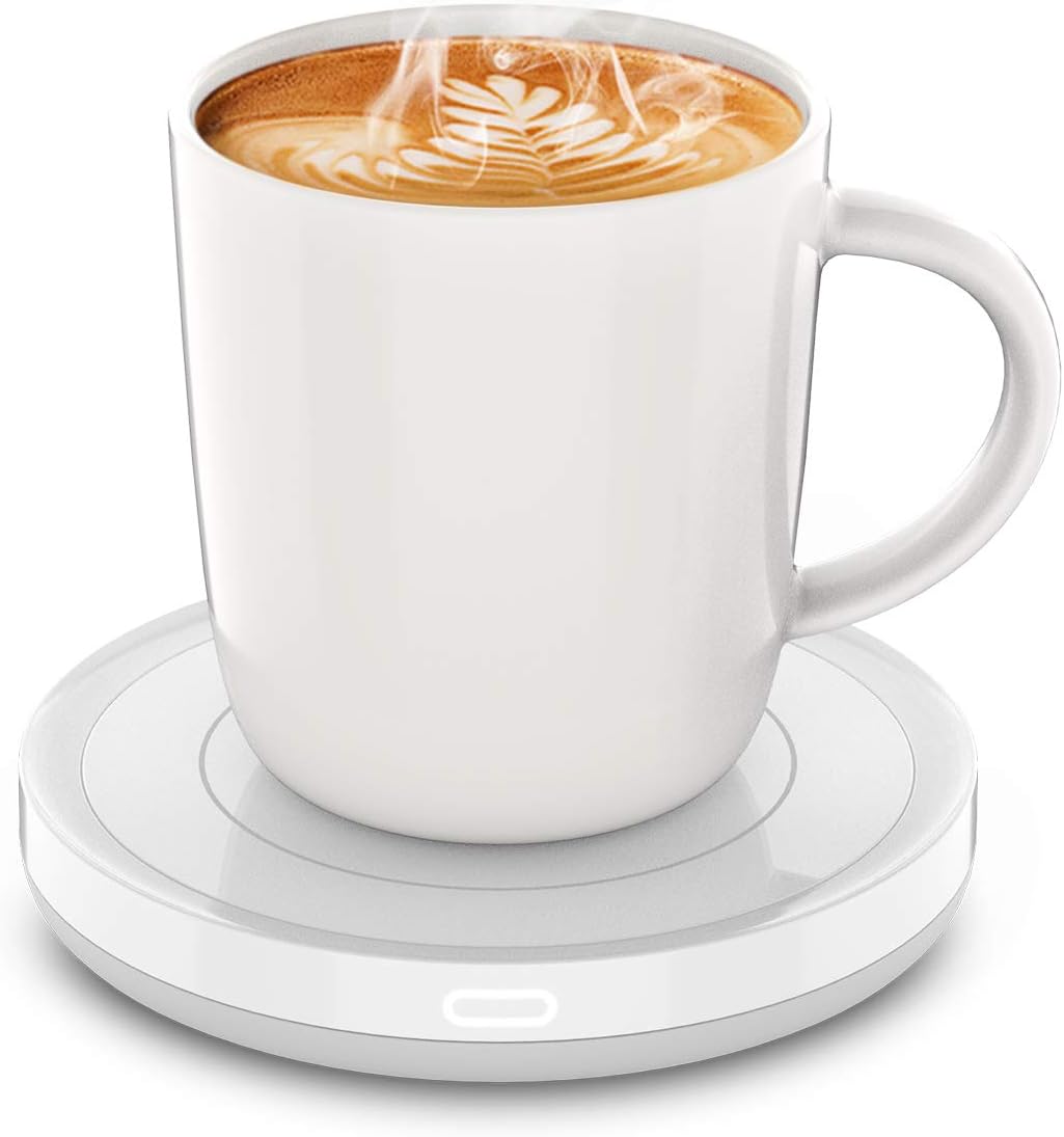Smart Coffee Set: Auto On/Off Mug Warmer for Office Desk