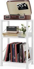 3 Tier Record Player Stand for Vinyl Storage in Retro Style