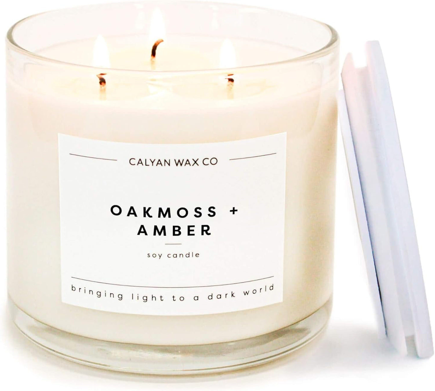 Calyan Wax Co. 3 Wick Candle - Oakmoss + Amber Scented Delight