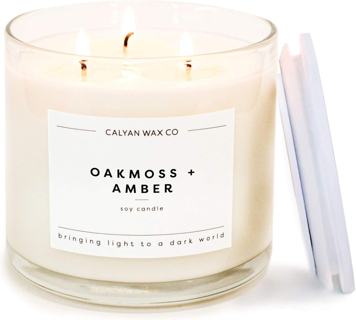 Calyan Wax Co. 3 Wick Candle - Oakmoss + Amber Scented Delight