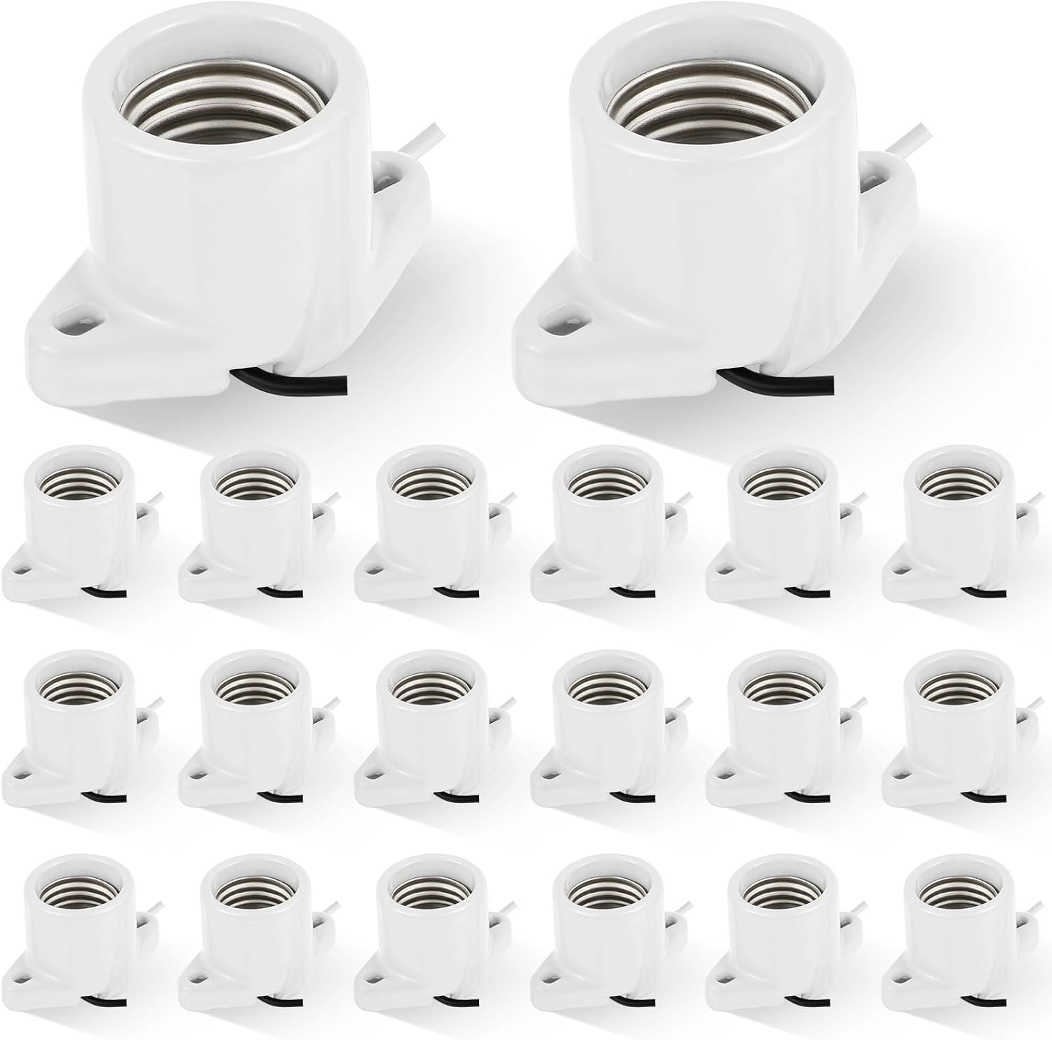 20 Pcs E26 Light Socket Porcelain Lamp Holder for Indoor Use
