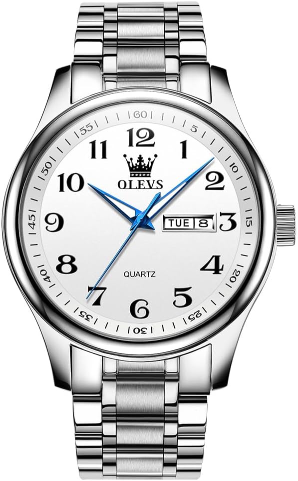 Men's Casual Stainless Steel Watch with Easy to Read Dial
