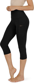 High Waisted Yoga Capris with Pockets - Tummy Control Capri Leggings