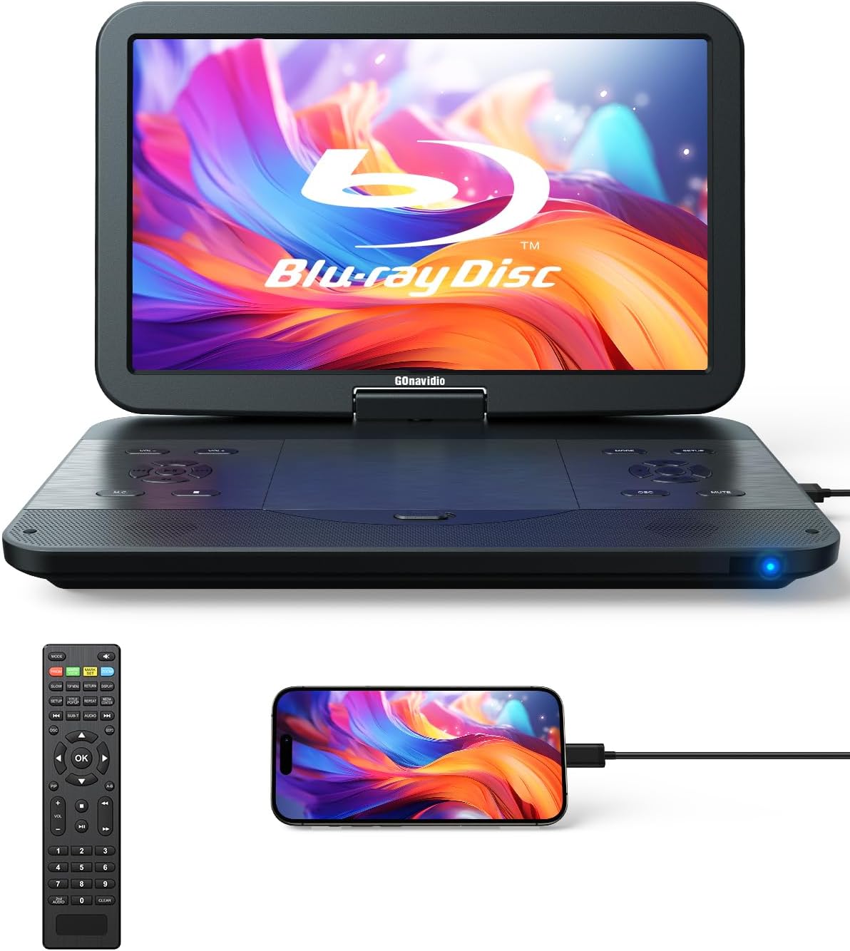 17.6in Portable Blu Ray DVD Player with 15.4in Screen