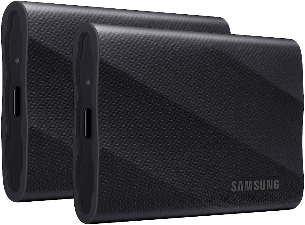 SAMSUNG 4TB Portable SSD, Lightning Fast USB 3.2, Twin Pack