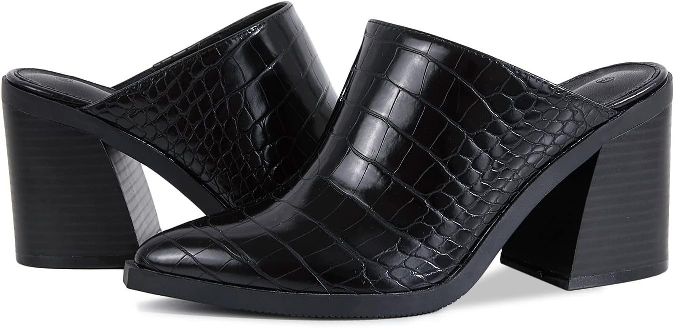 Stylish Pointed Toe Mules with Chunky Block Heel Design