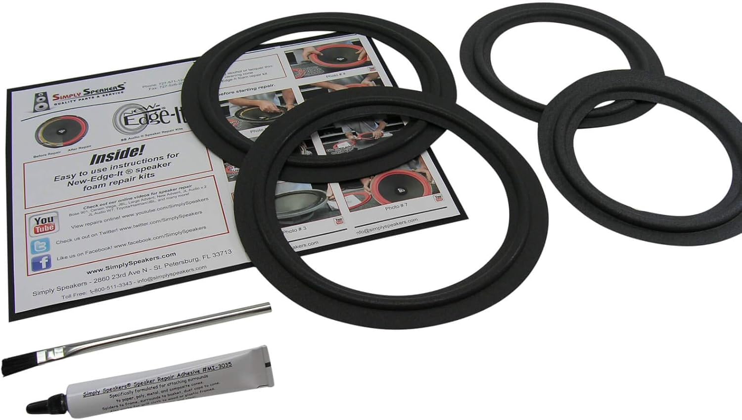 Simply Speakers Foam Edge Repair Kit for JBL MRV308 and More
