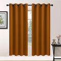 Yakamok Burnt Orange Blackout Curtains - Sleep Better