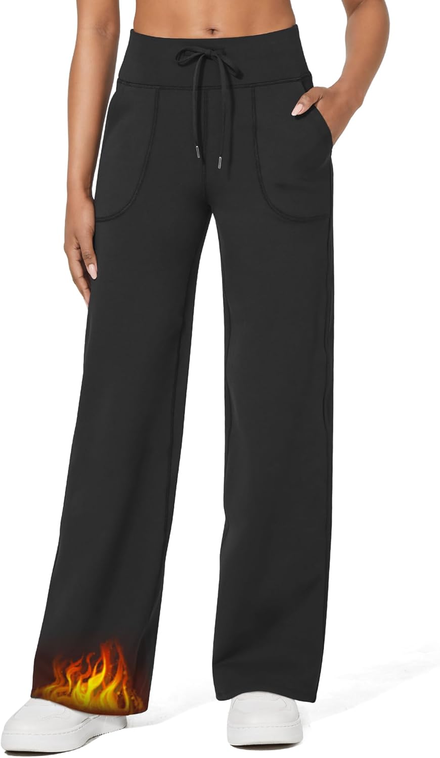 G4Free Wide Leg Fleece Lined Pants for Women - Cozy Winter Workwear