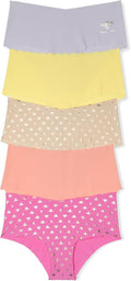 No Show Cheeky Underwear for Women - 5-Pack Minimal Coverage
