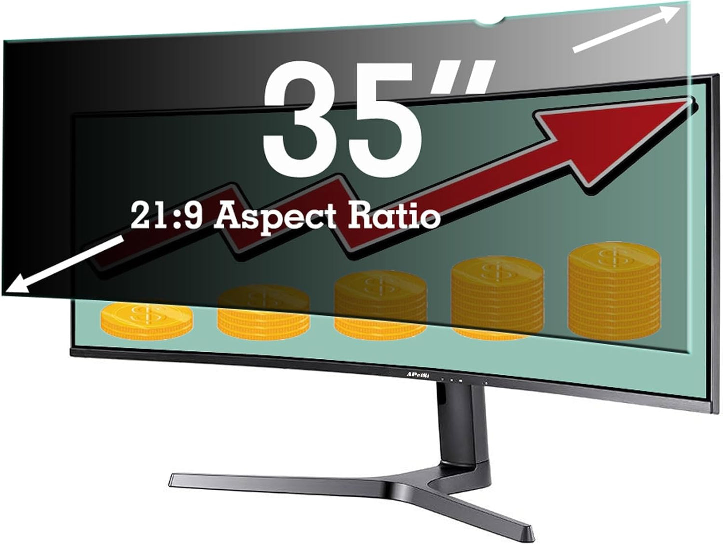 APeiSi 35 Ultrawide Curved Privacy Screen Protector