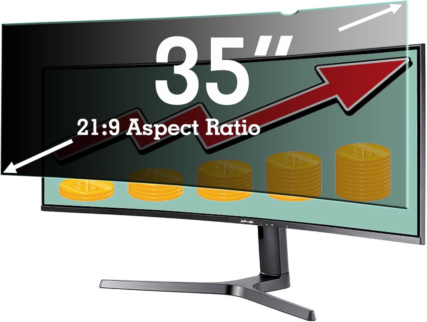APeiSi 35 Ultrawide Curved Privacy Screen Protector