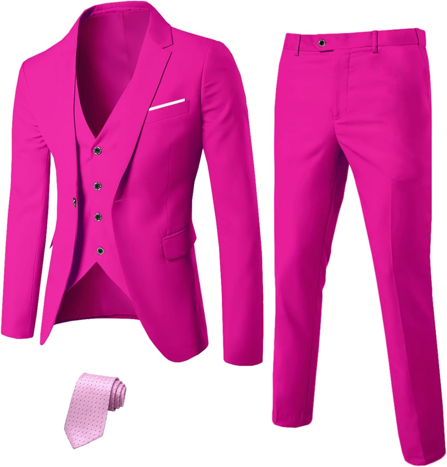 YND Men's Slim Fit 3 Piece Suit Set for Stylish Occasions