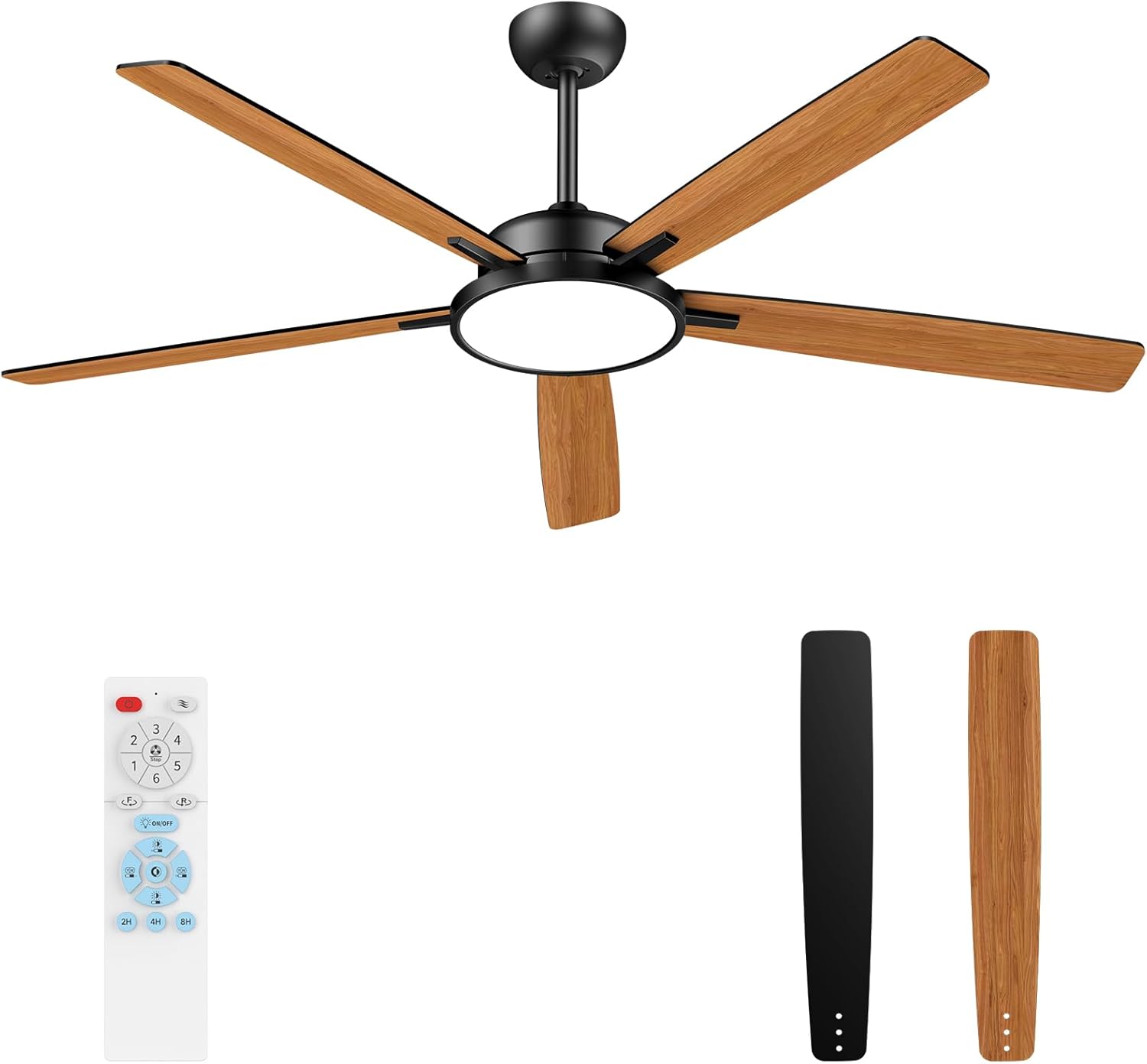 TALOYA 62 inch Ceiling Fan with Lights and Remote Control