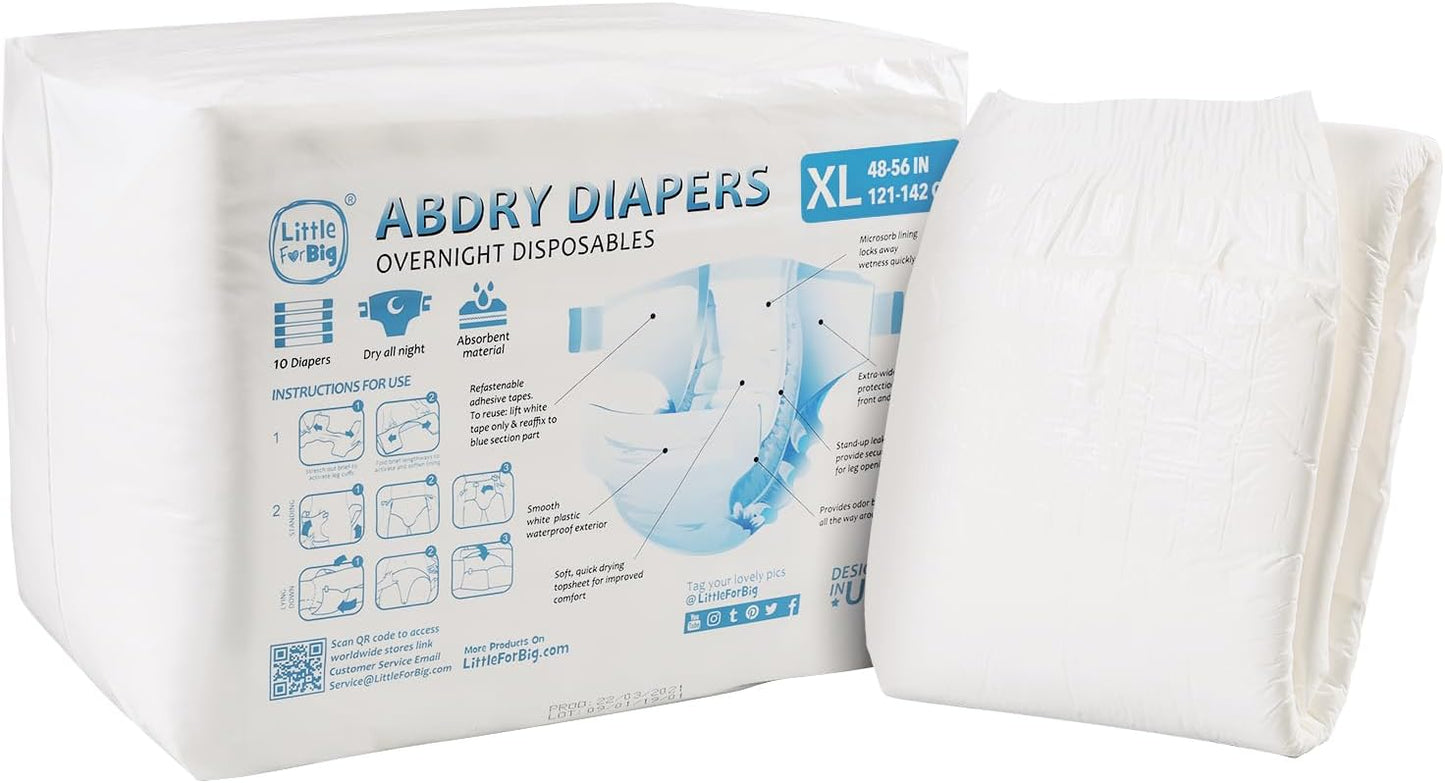 Littleforbig Adult Diaper 10 Pieces - ABDry White Diapers Review