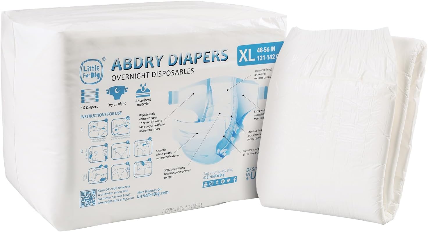Littleforbig Adult Diaper 10 Pieces - ABDry White Diapers Review