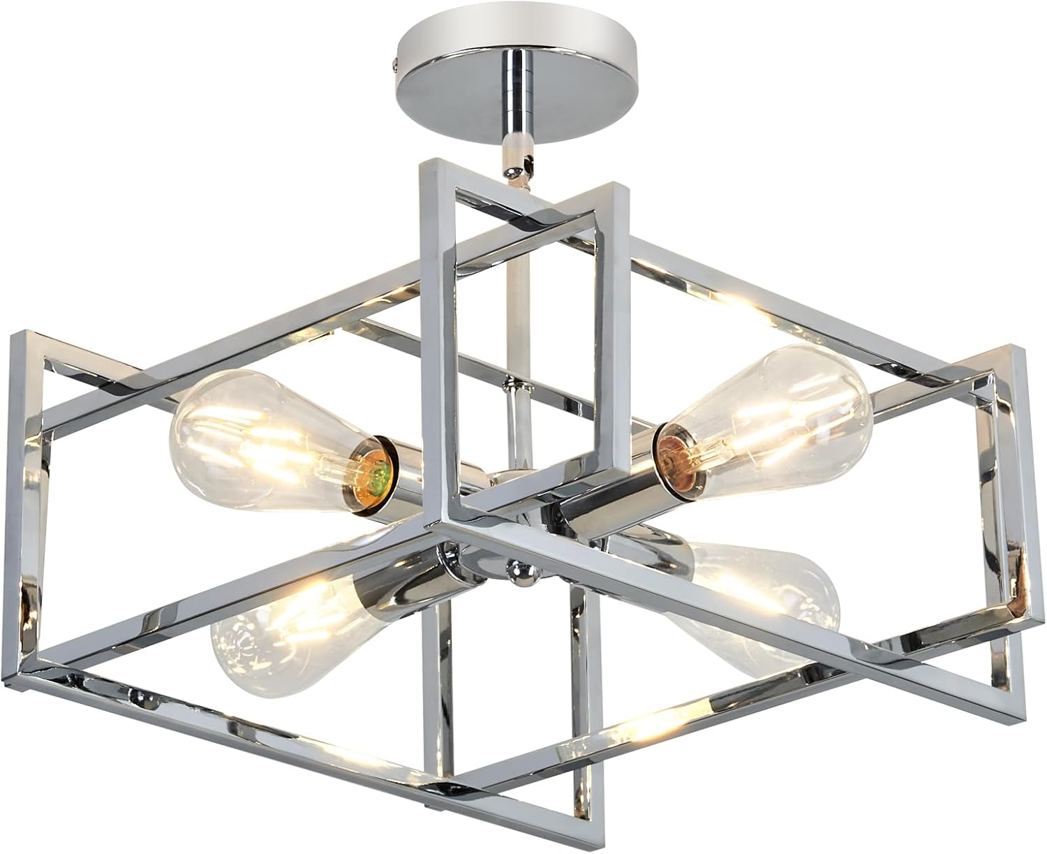 Industrial Flush Mount Ceiling Light for Kitchen and Dining Room