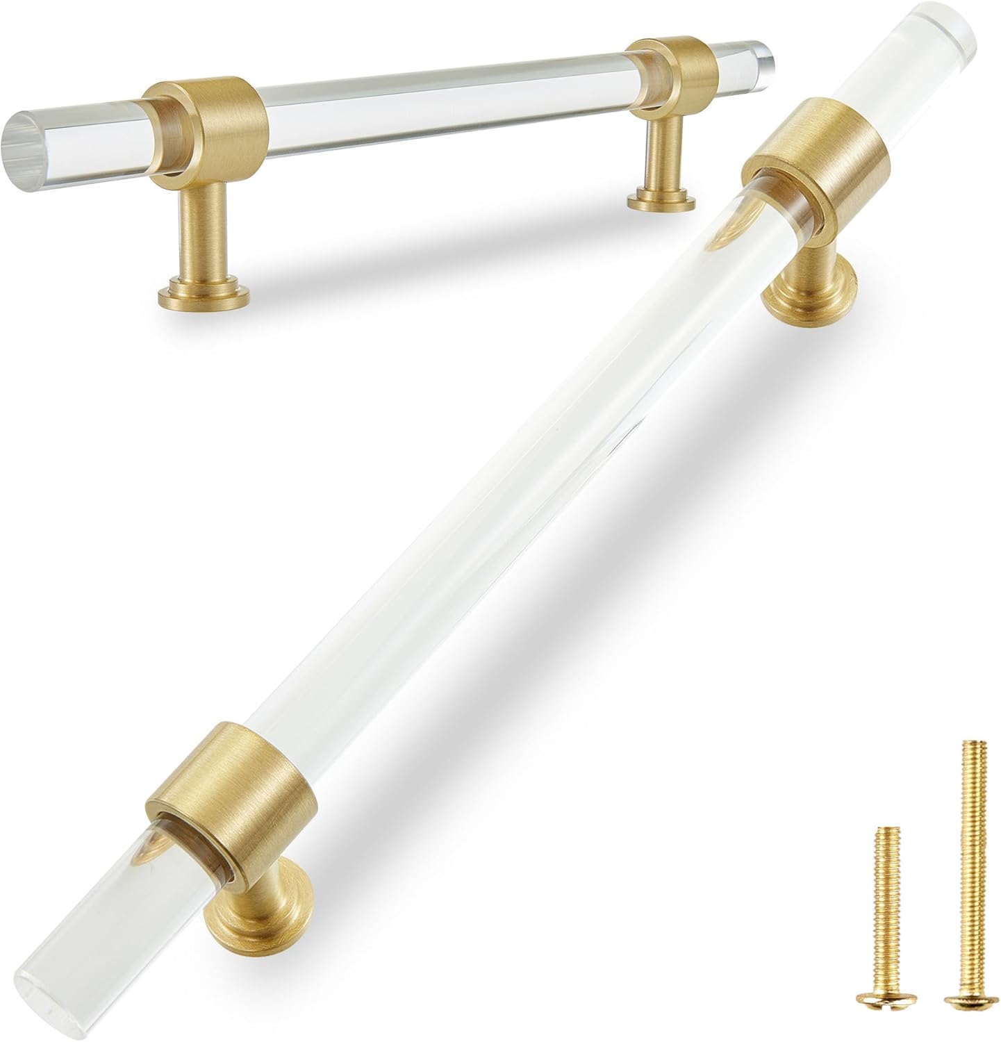 QOGRISUN 5-Pack Acrylic Cabinet Pulls for Modern Home Decor