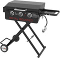 3-Burner Propane Gas Griddle 23-in with Collapsible Stand - Portable