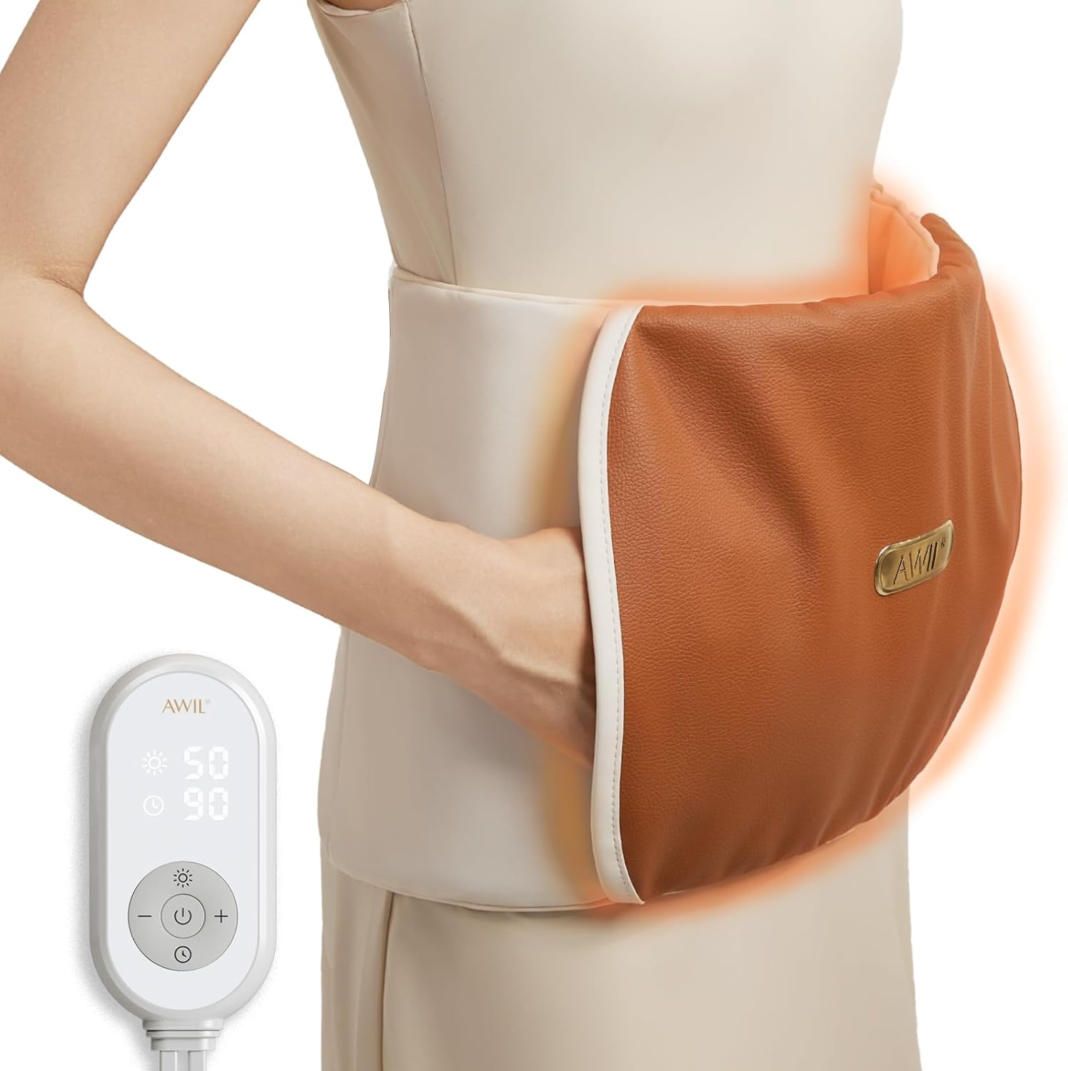 AWIL 5lb Weighted Heating Pad: 9 Heat Levels