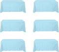 Light Blue Tablecloths for 6 ft Rectangle Tables 90 x 132 in - 6 Pack