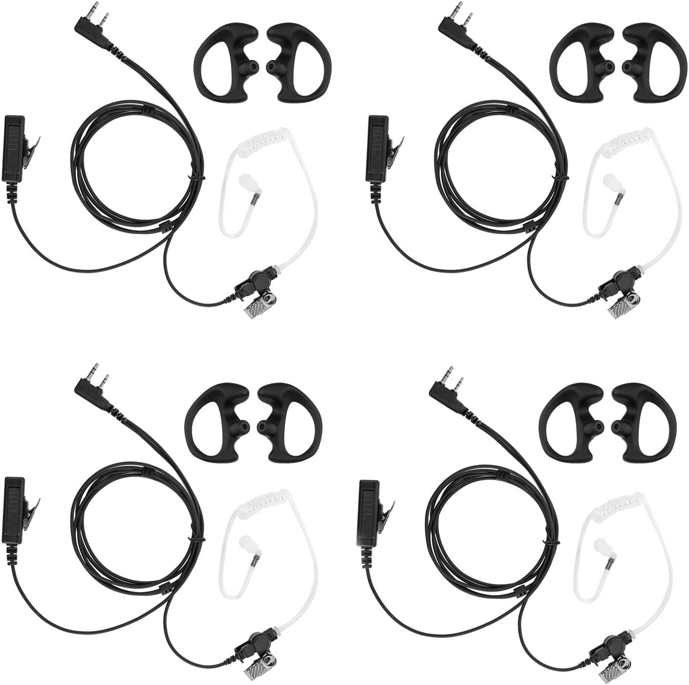 Earpiece Compatible with BTECH Kenwood Retevis Walkie Talkie 4 Pack