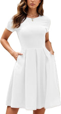 Summer Dresses for Women with Pockets - Soft Stretch Midi Swing Dress