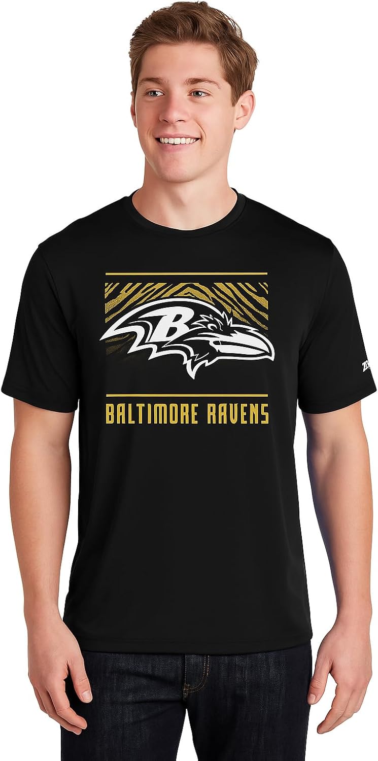 Zubaz NFL Men's Short Sleeve Team Graphic T-Shirt for Fans